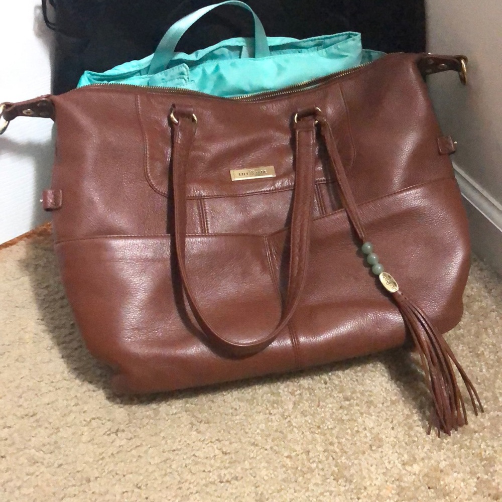 Lily Jade Diaper Bag Shaylee Brandy and Gold
